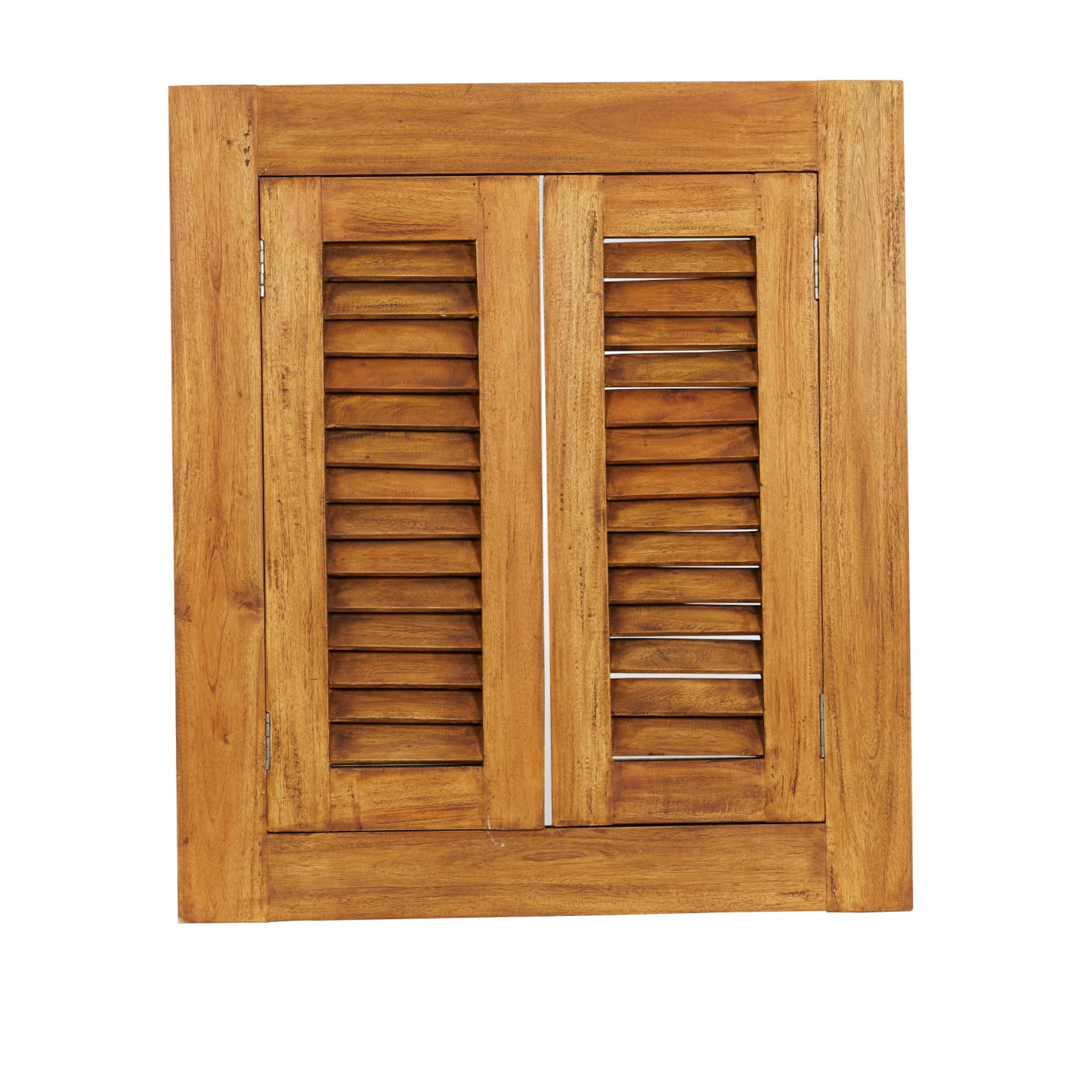 Brown Wood Rustic Wall Mirror 35" x 31"